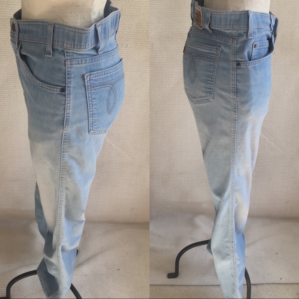 Vintage 70s M/L Stretch Levi's Jeans Ankle Straight High Waisted - Picture 4 of 8